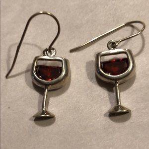 Silpada Red Wine glass earrings W1004